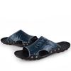Big Size Men Slippers Summer Fashion Genuine Leather Casual Slides Street Fashion Beach Shoes Black Cow Leather Sandals