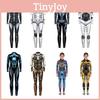Sexy Robot Armor Print Halloween Cosplay Slim Fit Jumpsuit Bodysuit Costume