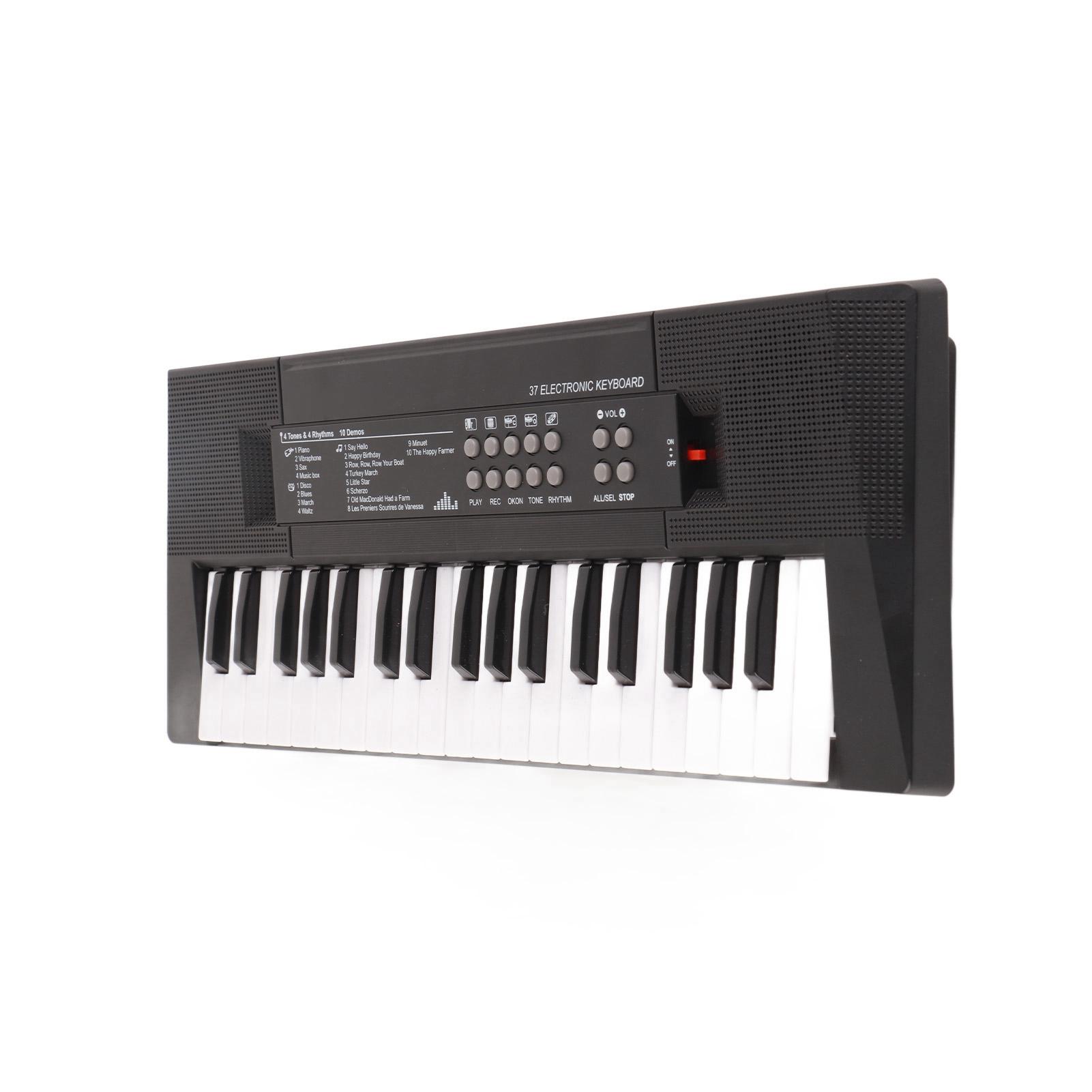 

Electric Keyboard 37 Key Piano Children s Musical Instrument Toy Microphone Recording Function белый