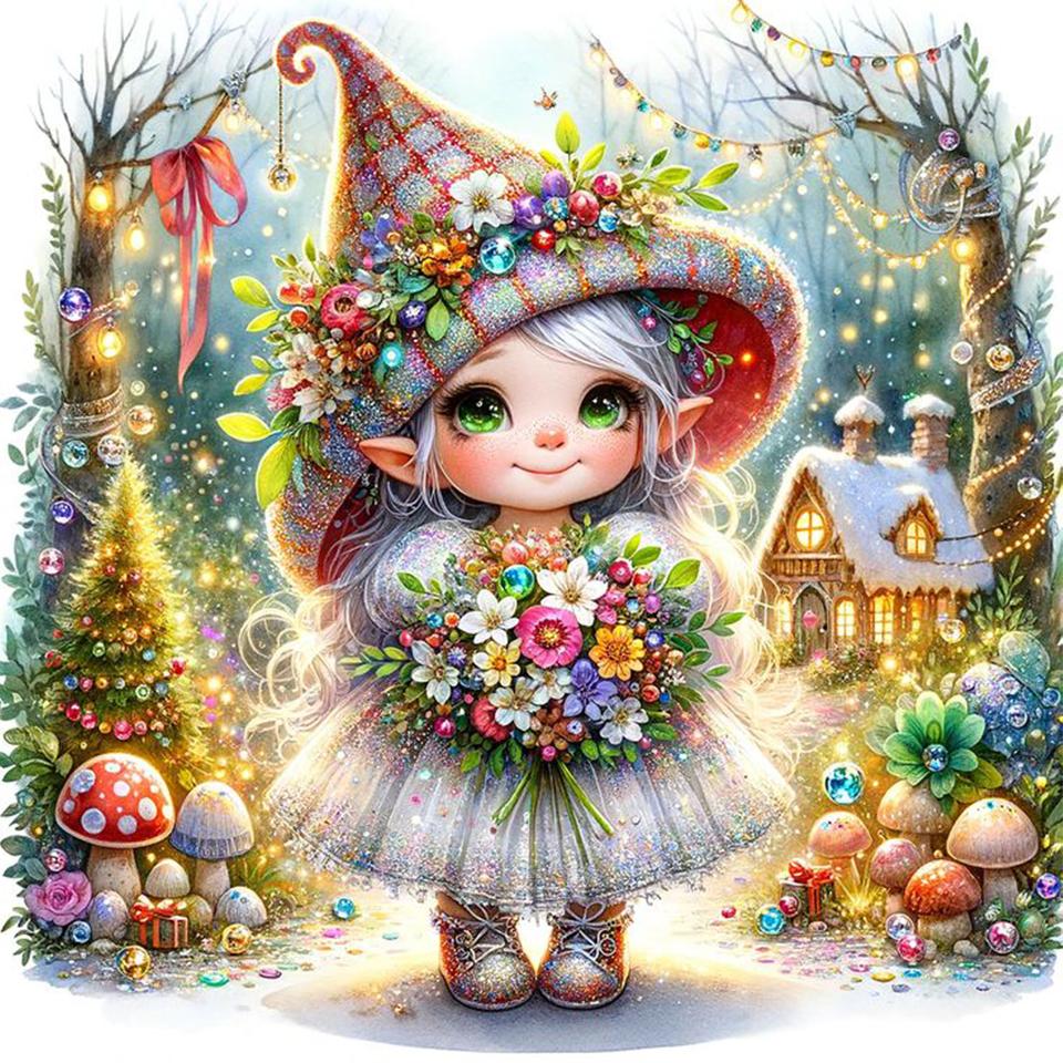 5D Diy Diamond Painting Christmas Diamond Mosaic Children's Hobby Santa Girl Cross Stitch Cartoon Picture Home Decoration
