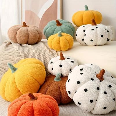 1pc Pumpkin Pillow Plush Creative Sofa Bedroom CushionHome Decoration Halloween Gift Christmas, Halloween, ThanksgivingGift