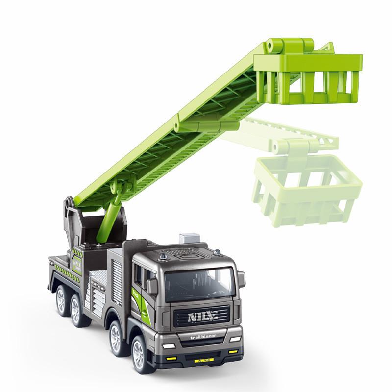 Rescue Simulation Alloy Fire Truck Children Inertia Car Toy Extensible Ladde