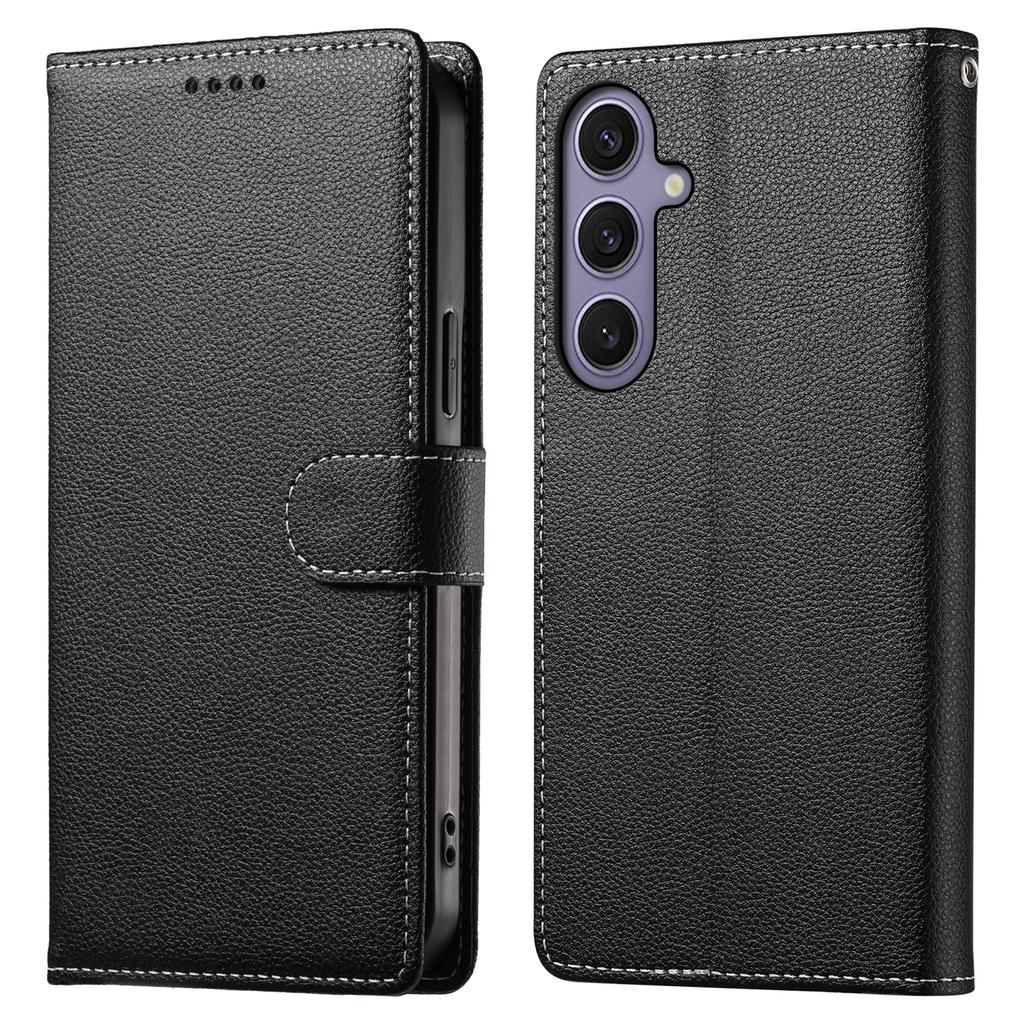 DF-012 For Samsung Galaxy S24 Case Litchi Texture Leather Wallet Stand Phone Cover