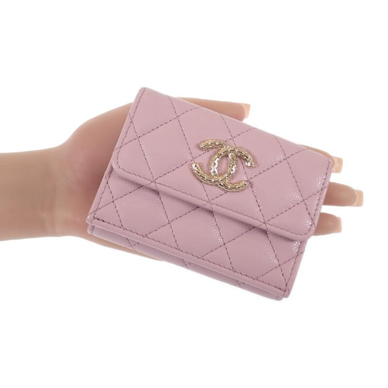 Chanel AP4084 Tri-fold Wallet Pink Women