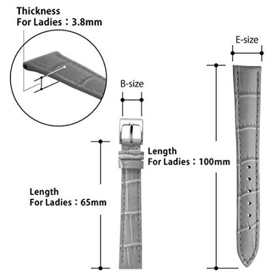 CASSIS Calf Crocodile Embossed Watch Strap DONNA Croco Calf 10mm Pastel Pink with Replacement Tool D0000312287010M