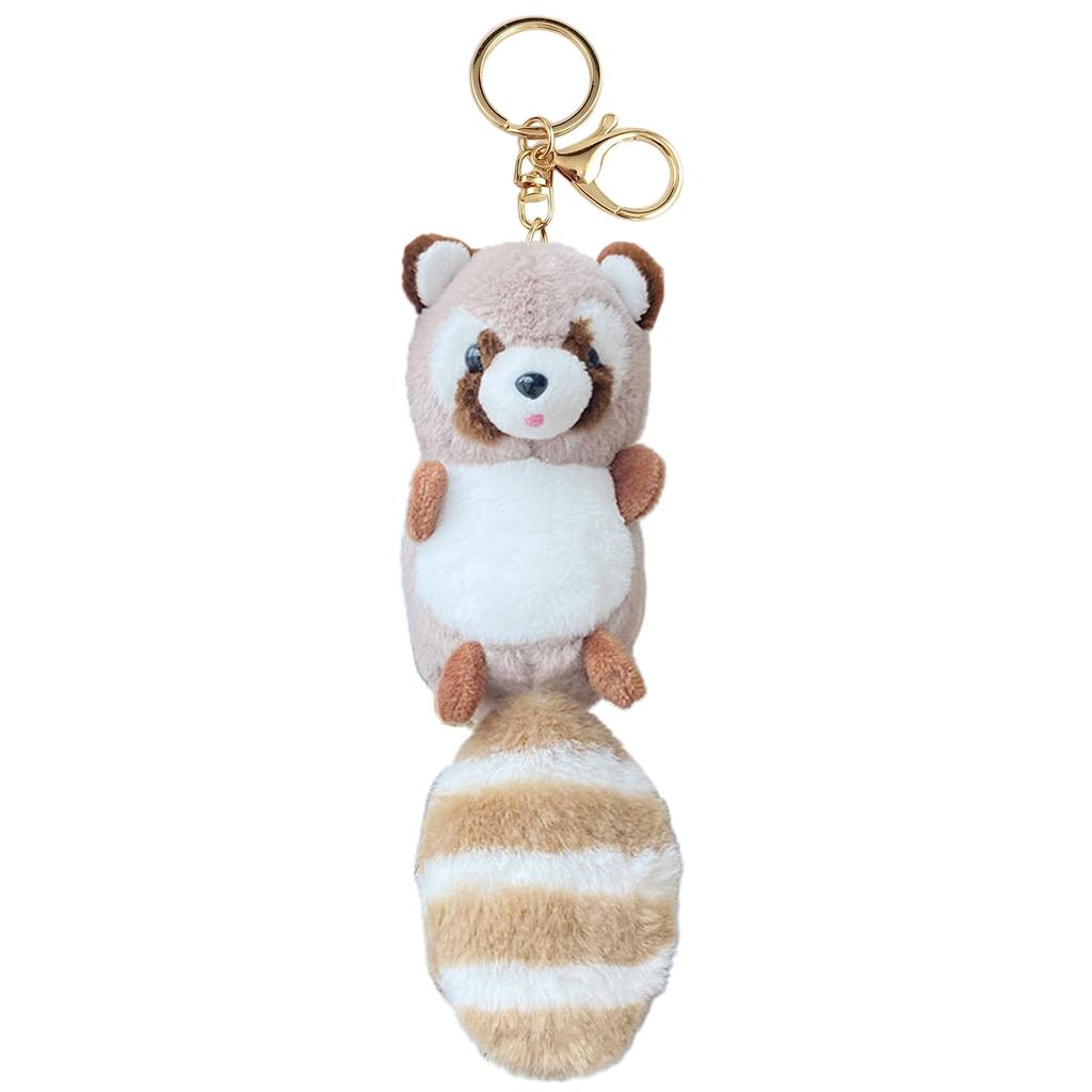 Plush Raccoon Keychain Hanging Ornament Lovely Pendants Keys Holder Backpack Handbag Charm Fashion Jewelry for Women