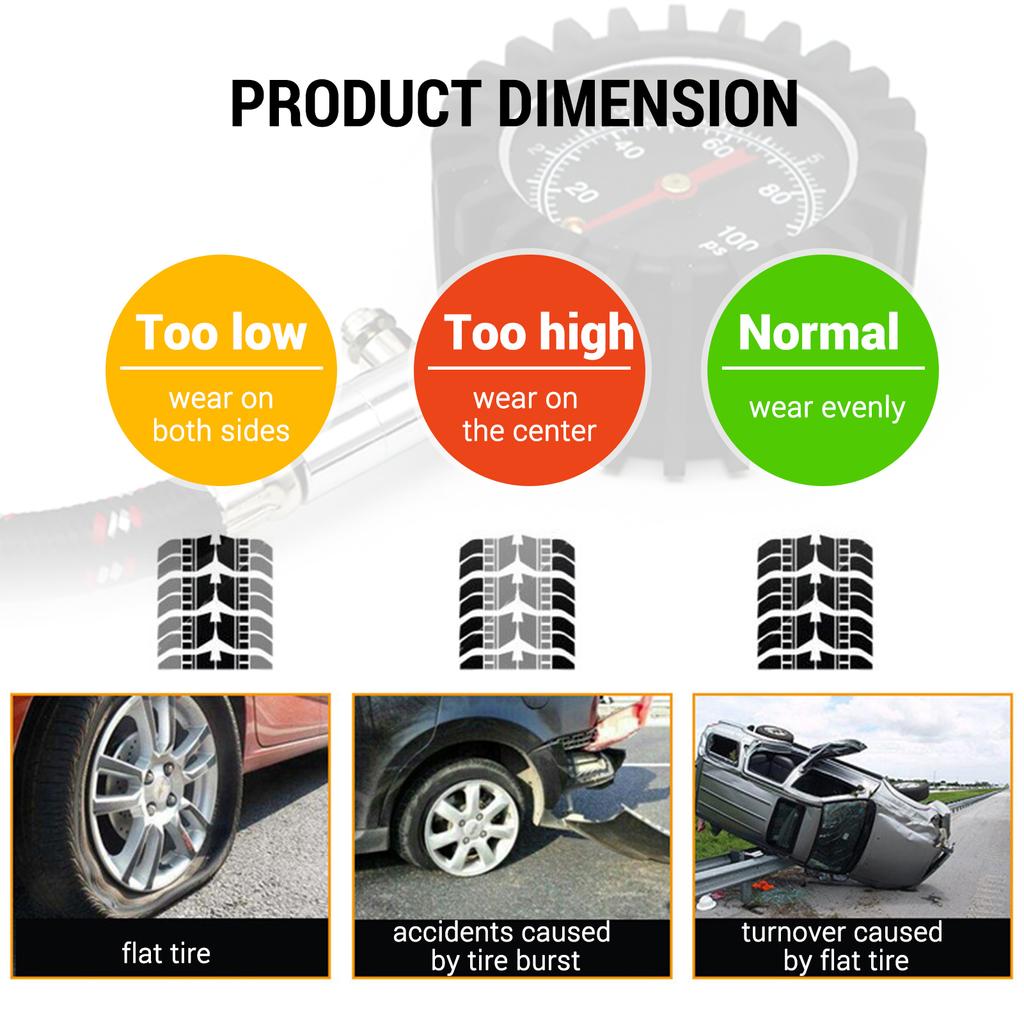 0~100PSI Automobilový měřič tlaku v pneumatikách Měřič tlaku v pneumatikách Měřič tlaku v pneumatikách Měřič tlaku v pneumatikách