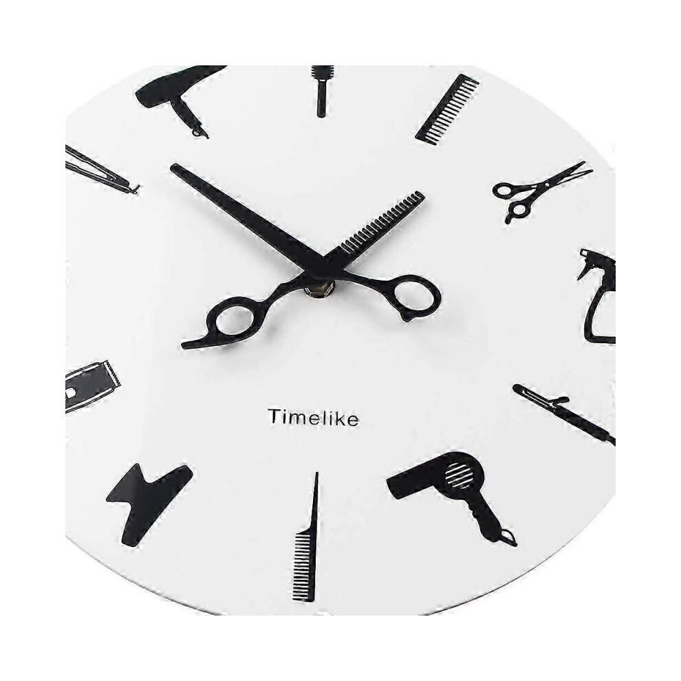 Timelike Barber Stylist Tools Wall Clock Modern 3D Quartz Non Ticking Beauty Hair Salon Clocks Watch for Home Decor Gift DS