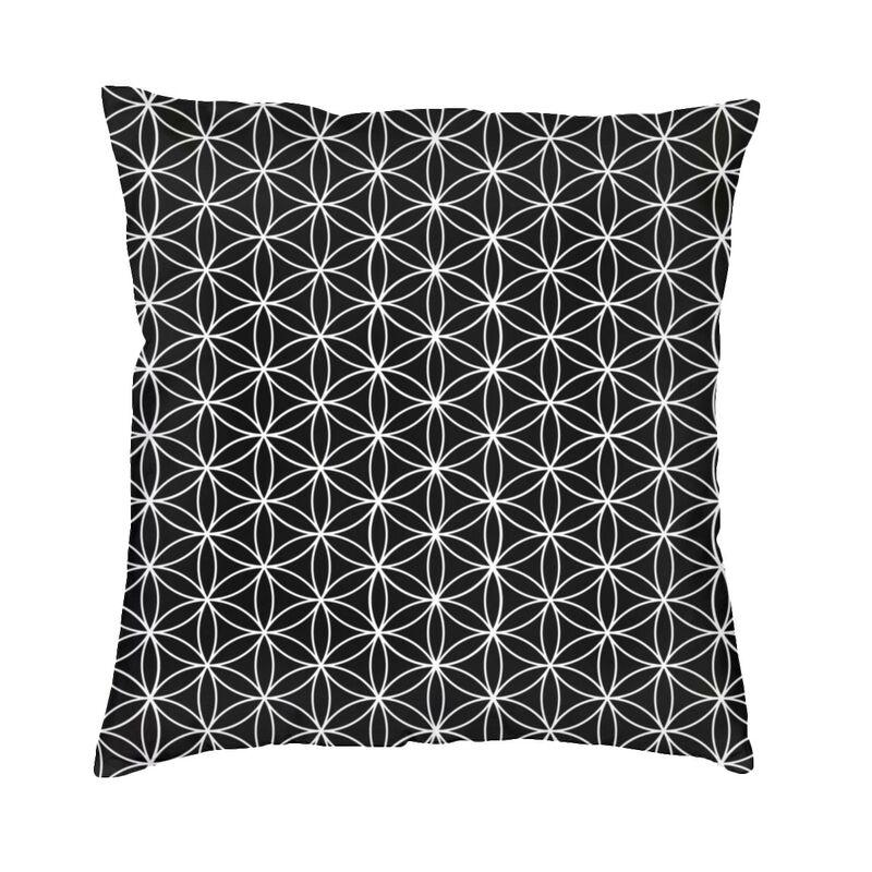Sacred Geometry Flower Of Life Kuddfodral 45*45cm för vardagsrumssoffa Geometrisk Mandala Kuddfodral Sammets örngott