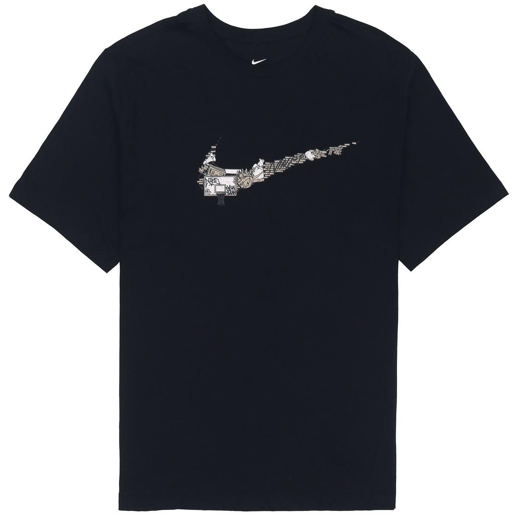 Nike Cartoon Pattern Large Logo Print Casual T-Shirt Men Tops Black DR1288-010