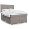 VidaXL Bed Slat Base with Mattress Taupe 140x190 Cm Fabric, Bed, Platform Bed, Panel Bed, Furniture of 3292780