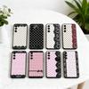 L-Lace Polka Dot Beauty Phone Case Black Silicone Soft For Samsung Galaxy A73,A72,A71,A70,A53,A52,A51