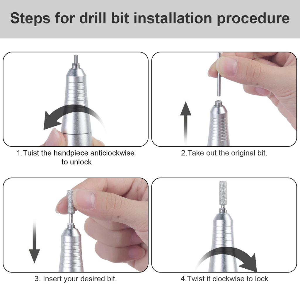 45000RPM Nail Drill with Nail Drill Bits Low Noise Electric Nail Drill Machine