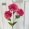 Silk Floral Arrangements Artificial 3 Head Dahlia Flowers, Realistic Fabric Arrangement, Long Stem Fake Dahlias Adjustable Flowers for Home