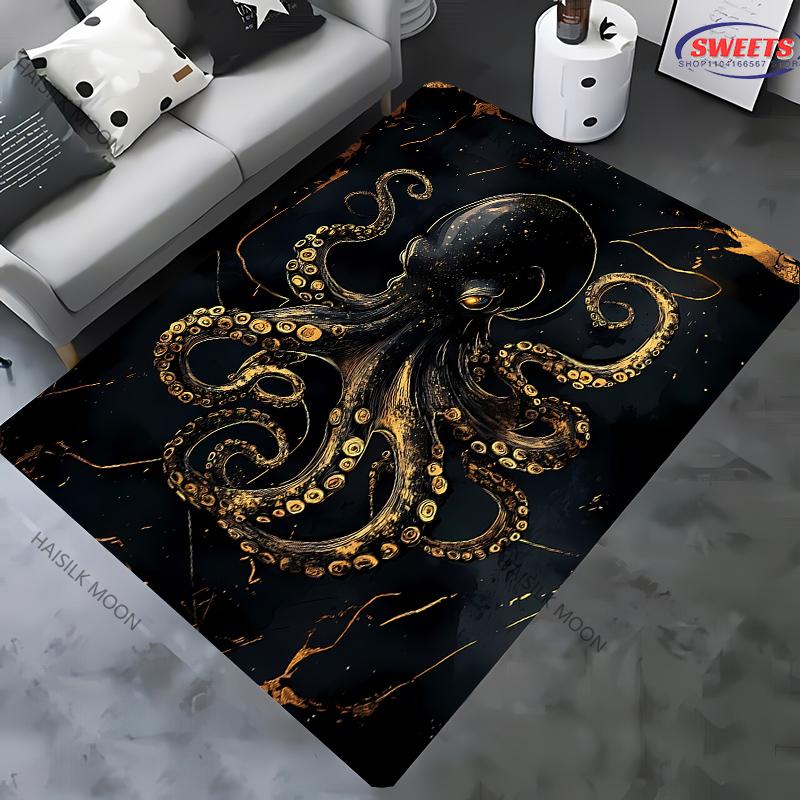 Octopus Theme Printed Rug for Living Room Large Area Decorate Carpet Non-slip Sofa Mat Modern Home Fashion Floor Mats