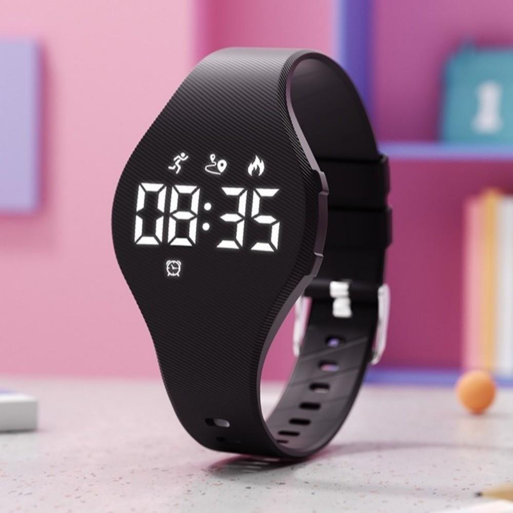 LED Digitales Smart-Silikon-Armband für Kinder mit Lauf-Schrittzähler Stilles Armband Kinder