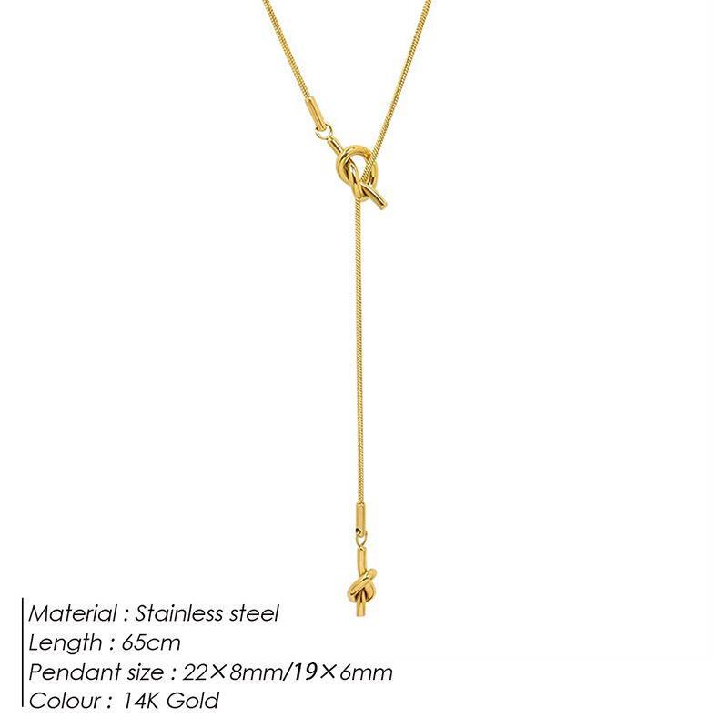 St. Delan Elegant Minimalist Titanium Steel Long Sweater Necklace