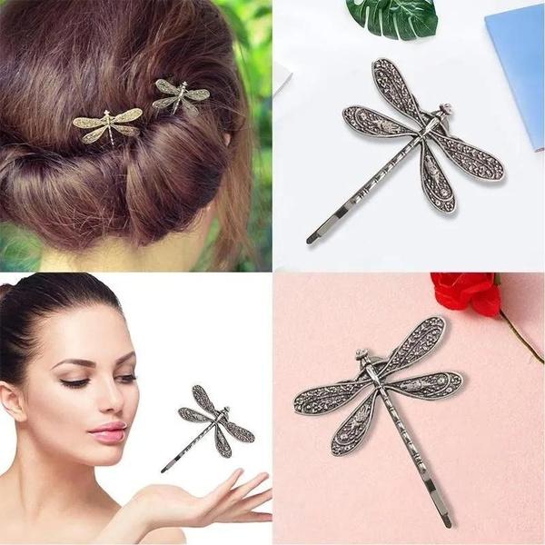 2/1 pezzi fermaglio per capelli libellula frangia unica forcina per donna accessori per capelli vintage forcina a farfalla fata stile foresta