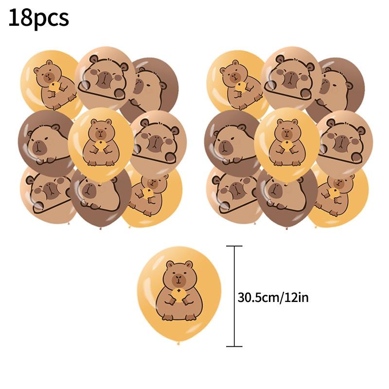 Capibara Capybara Birthday Decoration Disposable Tableware Birthday for Bara Baby Shower Tableware Balloons Capibara Cumpleaños