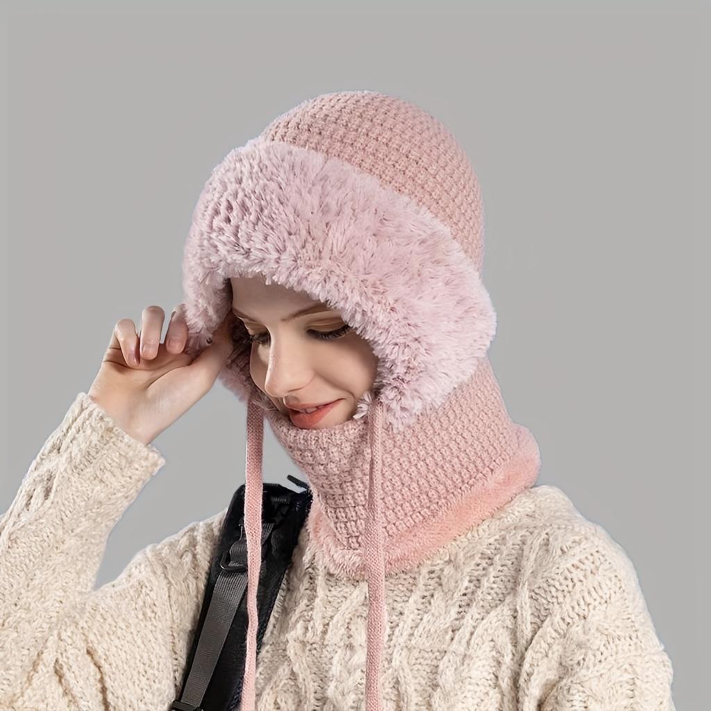 

Цельная ветрозащитная и теплая велосипедная шапка с капюшоном, зимняя лыжная шапка для защиты от холода на открытом воздухе, унисекс, утолщенный шарф-манишка разных цветов розовый