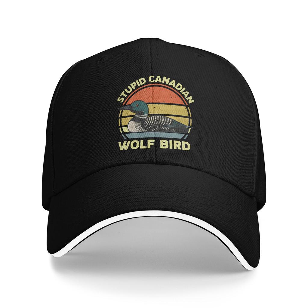 Stupid Canadian Wolf Bird Funny Loon Humor Casual Baseball Cap Summer Trucker Hat Running Hippie Snapback Cap Men Baseball Caps