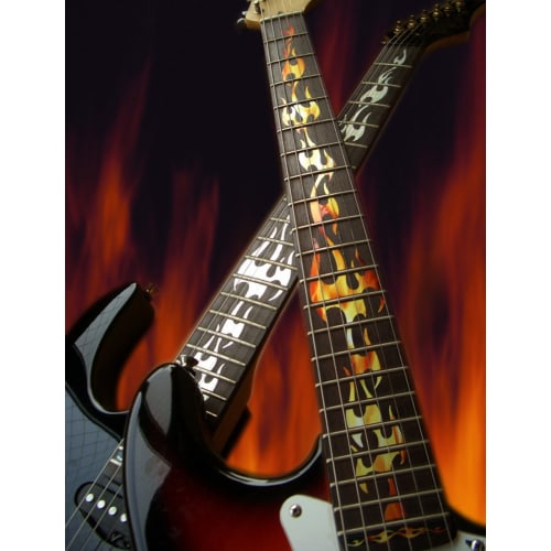 Jockomo Fire Flame/Real Fire Guitar Inlay Sticker