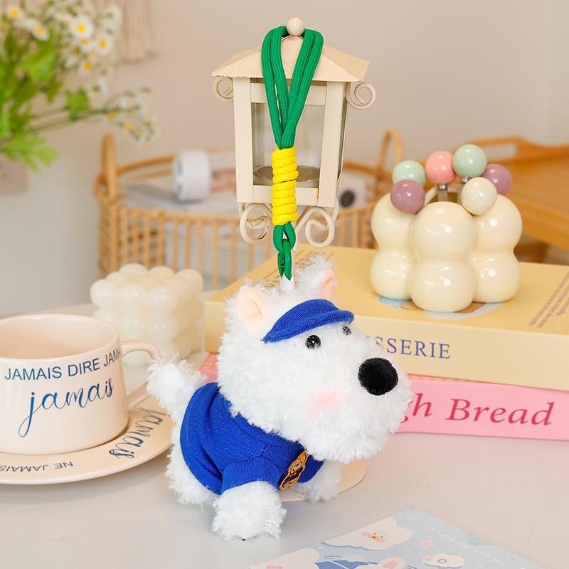 Kawali Puppy Plush Dog Toy Bag Decoration Keychain Pendant  Creative Stuffed Doll Cute West Highland Terrier Kid Birthday Gift