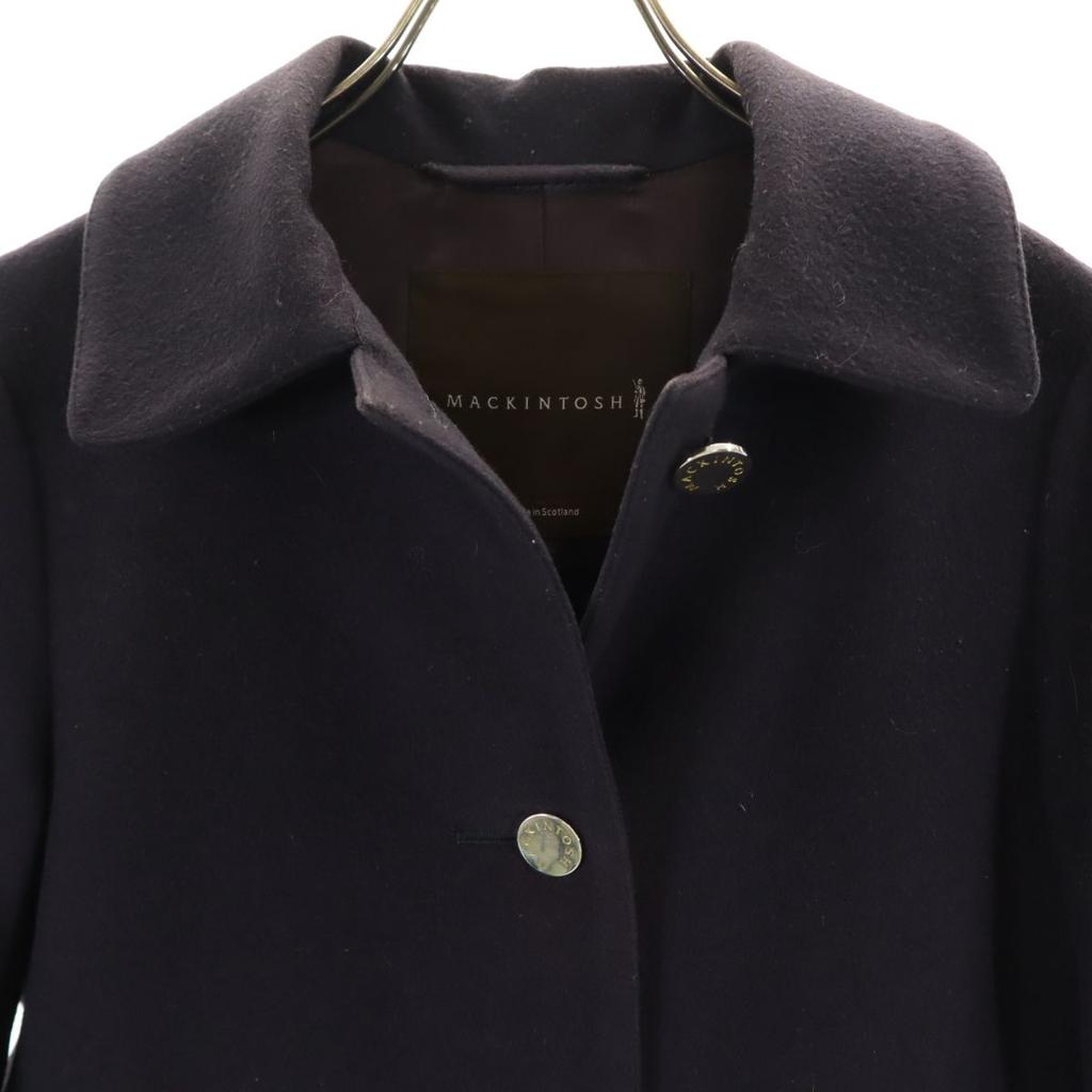 Mackintosh Scottish Wool Stainless Collar Coat 32 Navy Women Used
