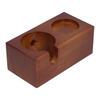 2 Hole Coffee Tamper Holder Beech Coffee Handle Mat Pad Stand for Home Restaurant(BuiltIn )