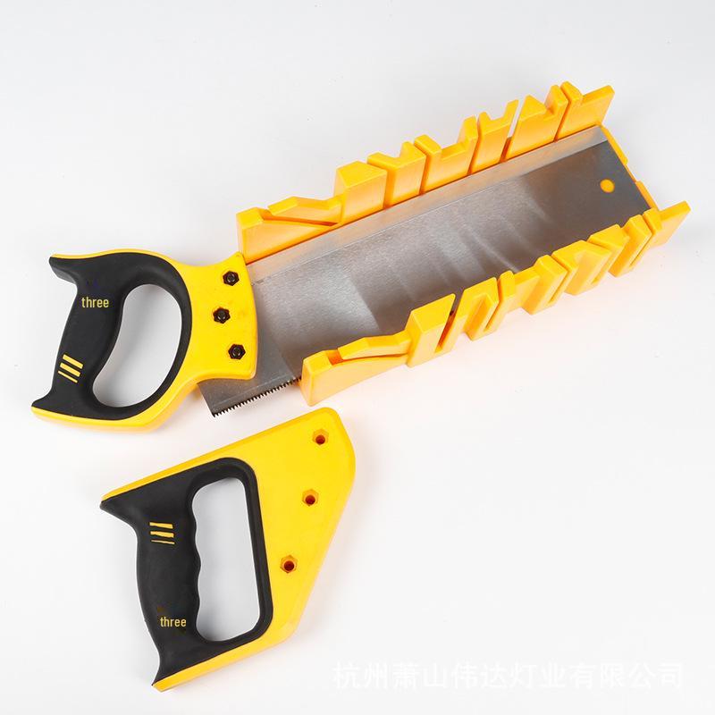 Multi-Angle 45°/90° Woodworking Miter Box with Clamp and Back Saw