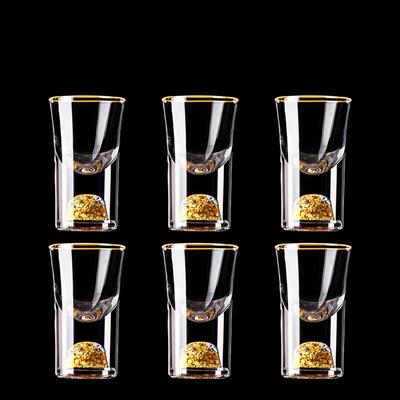 Luxus-Baijiu-Schnapsgläser-Set mit Goldfolie