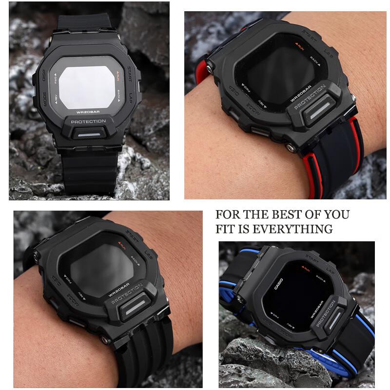 For Casio Series GBD-200 GBD-200-1 GBD-200UU/SM Black Warrior Waterproof Silicone Rubber Watch Strap Sports Watchband Bracelet