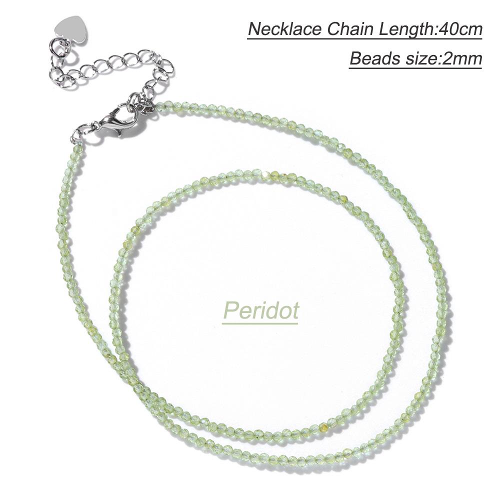 2mm Natural Crystal Beads Necklace Tiger Eye Stone Black Spinel Mix Quartzs Choker Clavicle Chains For Women Men Jewelry