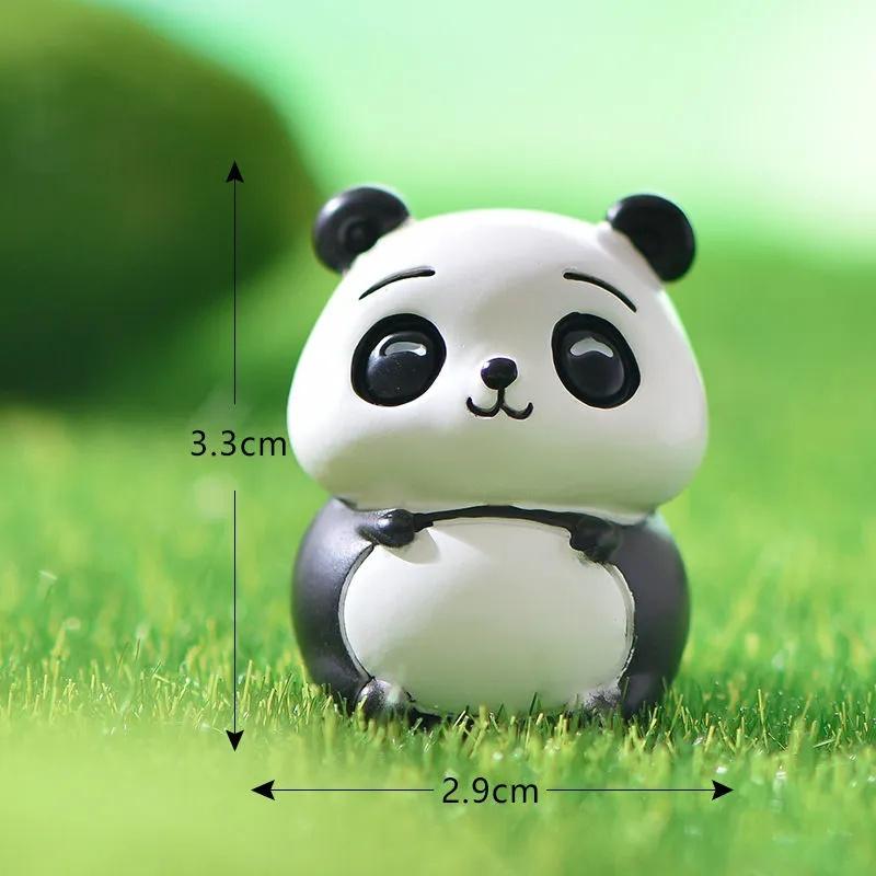 7Pcs/set Cartoon Panda Animals Miniatures Desktop Ornaments Diy Fairy Garden Decoration Moss Terrarium Micro Landscape