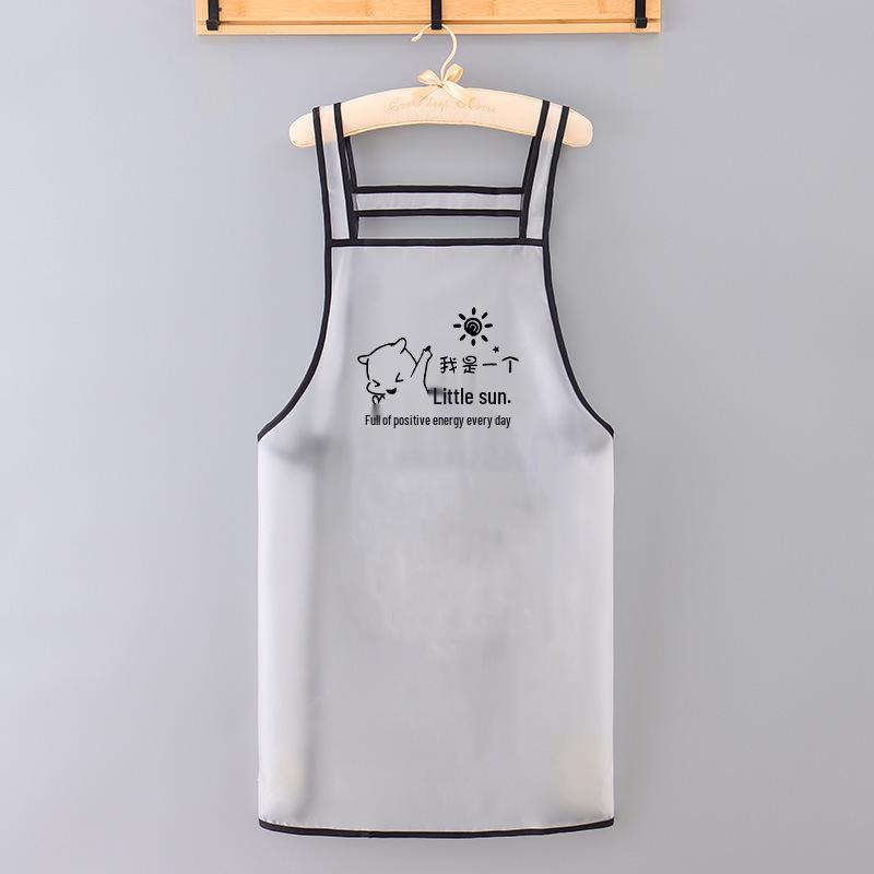 New Transparent TPU Apron: Waterproof, Oil-Resistant, Dirt-Resistant Cartoon Protective Waist Cover.