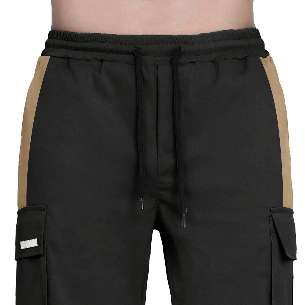 Populær vår og høst tynn del av arbeidsbukser for menn. Fargeblokkeringsbukser for ungdom