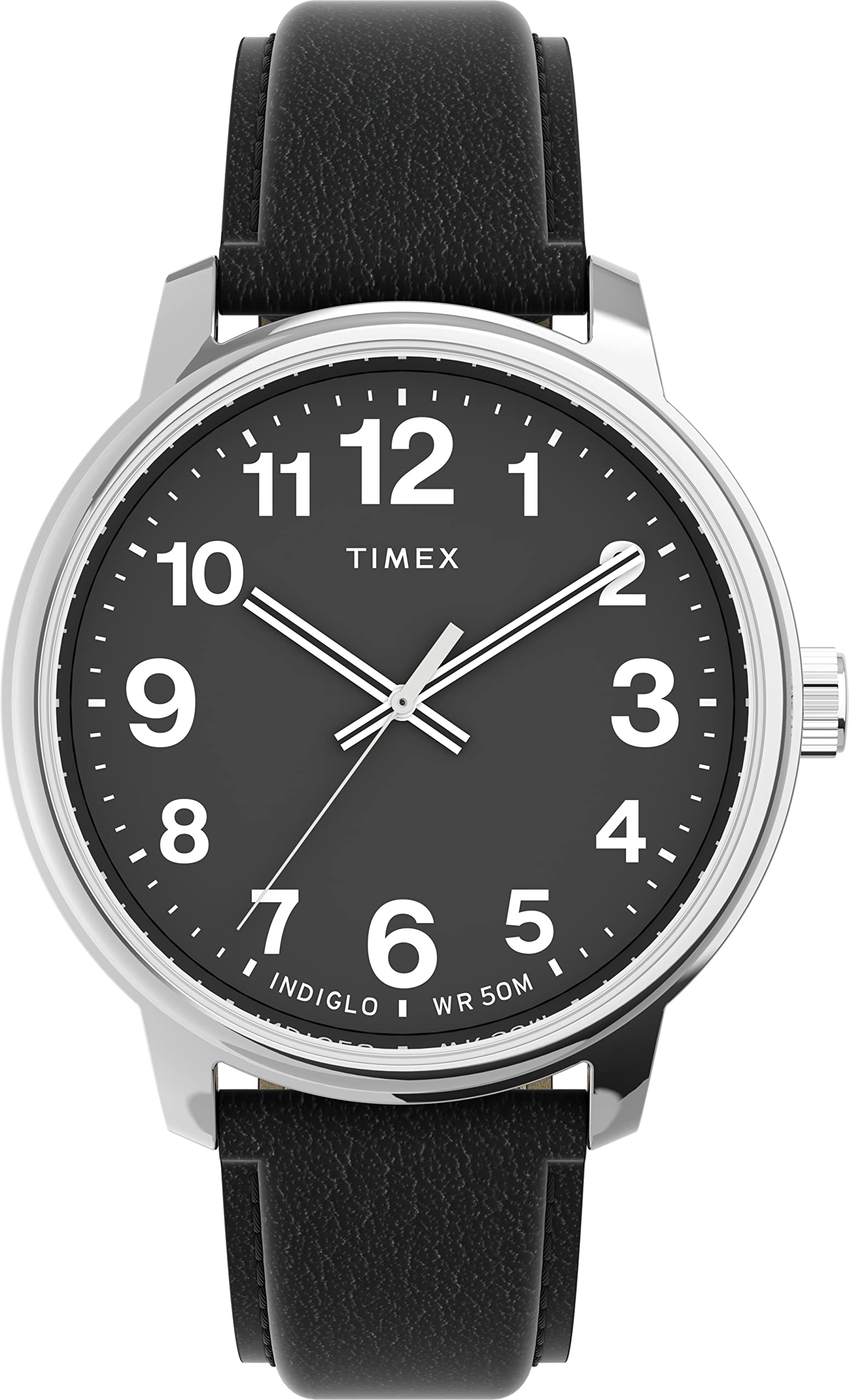 Timex Easy Reader Bold Quartz Black Dial Watch TW2V21400 Men s чёрный