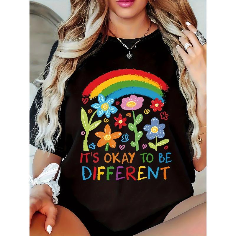 

Women s Inclusion Tee - Curvy-Friendly Plus Size Short Sleeve T-Shirt with Self-Acceptance Message, Round Neck Casual Suitable for All-Season Wear 4XL чорний
