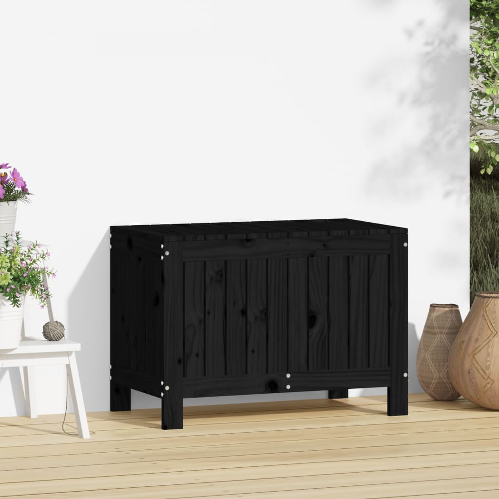 Vidaxl Garden Chest, Black, 76X42.5X54 Cm, Pine