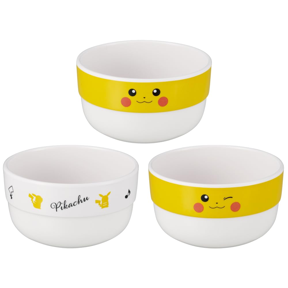 

Skater Small Melamine Set of Pikachu Bowls, 3, Pokémon Face, 270ml, MSM4-A