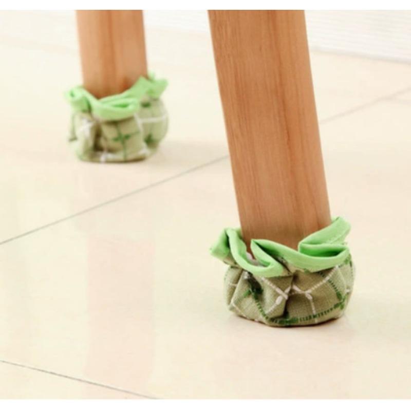 4pcs/set Knitted Silent Furniture Legs Socks High Elastic Feet Socks Floor Protectors with Anti-Slip Pads Thick Chair Feet Cover