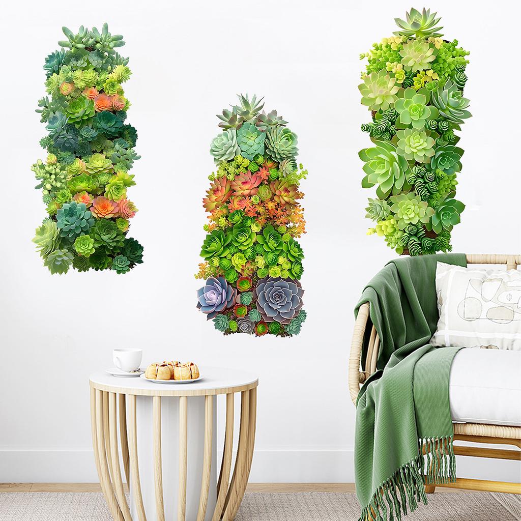 Kreative Sukkulentenpflanze Vertikaler Garten Zuhause Hintergrundwand Selbstklebender Aufkleber