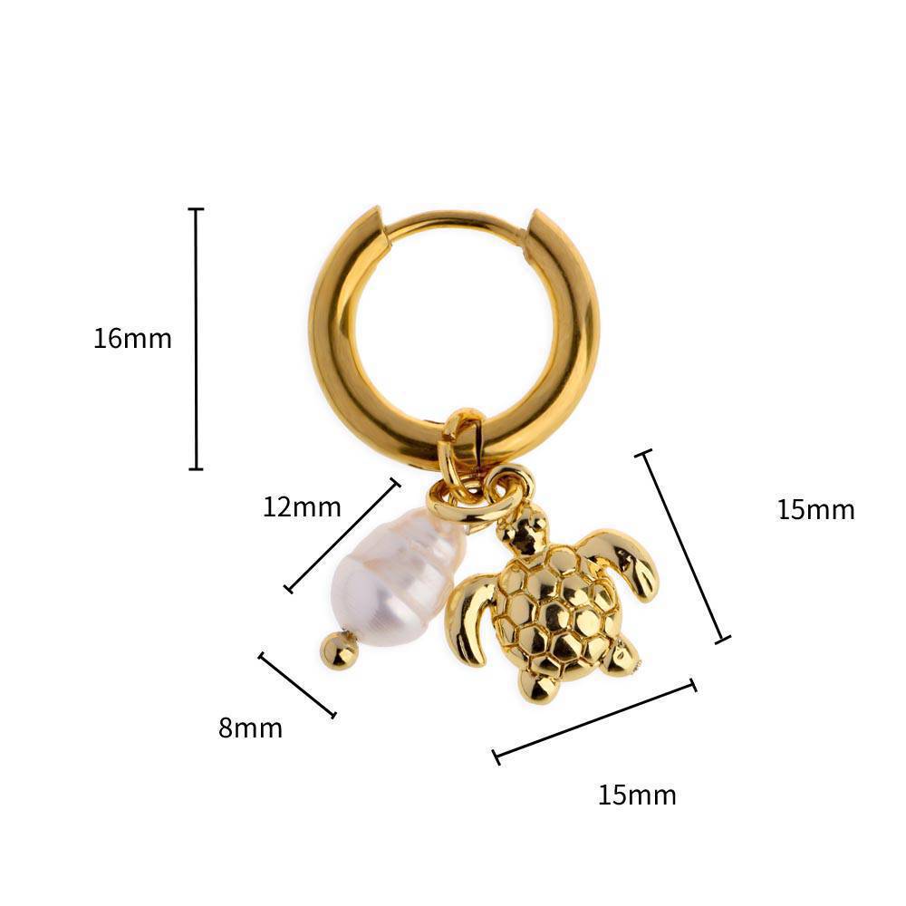 

Ocean Series Shell Turtle Starfish Earrings Stainless Steel Quality Assurance Color