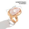 Salircon Koreanische Mode Eleganter Barock Imitation Perlenring Damen Luxus Ästhetisch Party Hochzeit Offen Verstellbare Ringe Schmuck