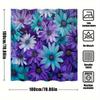 1pc Floral Shower Curtain - Vibrant Purple & Blue Daisy Watercolor Design, 70x70 Inches, Machine Washable Polyester with 12 Hook