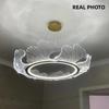 Modern Minimalism Hanging Lamp Ginkgo Acrylic Led Lustre Pendant Lights Gold Metal Dimmable Chandelier Light Living Room