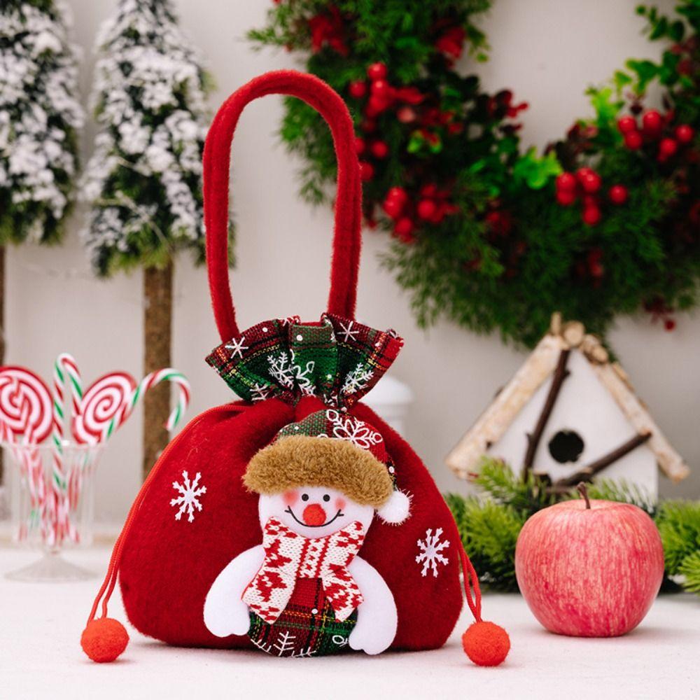 2pcs Cartoon Tote Bag Cute Packaging Bag Xmas Tree Pendant Decor Christmas Gift Bag Xmas Gifts