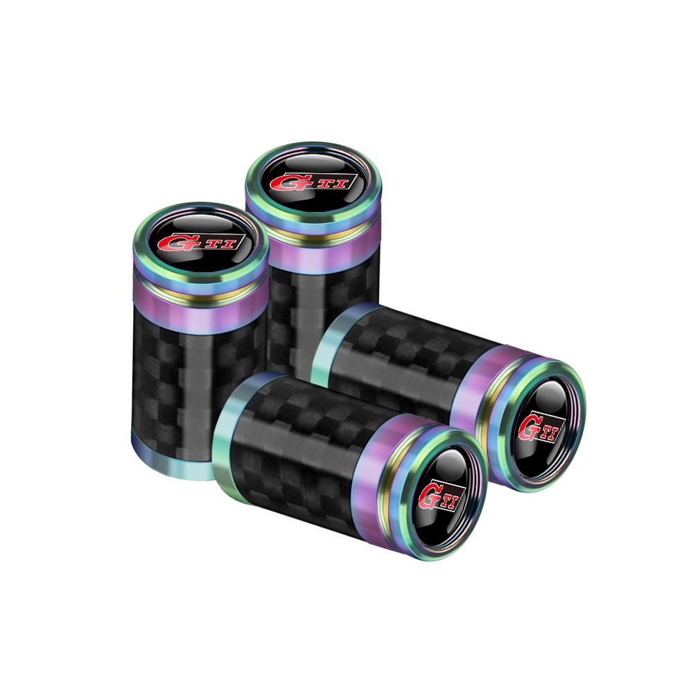 W130Car Accessories Carbon Fiber Wheel Tire Valve Caps Stem Case For Volkswagen Golf Passat Jetta Tiguan Polo GTI Beetle Vento Rline