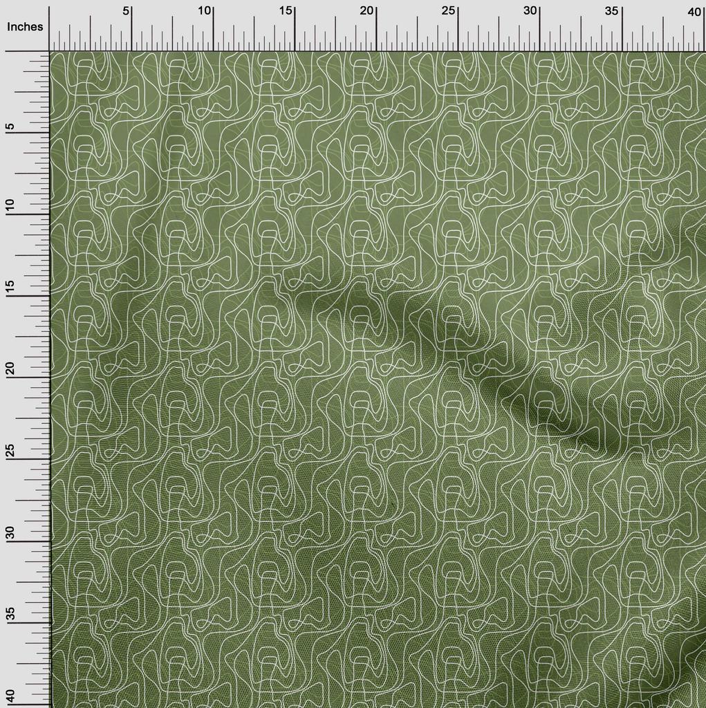 oneOone Cotton Flex Green Fabric Abstract Craft Projects Decor Fabric Printed By The Yard 40 Inch