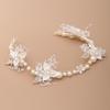 Bridal Rhinestone Leaf Headband Pearl Hairpiece Wedding Accessory